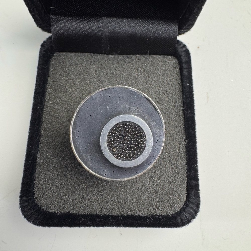 Elegant Silver and Black Ring